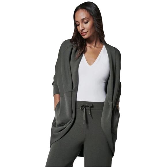 SPANX Sweaters - SPANX Womens Air Essentials Cocoon Cardigan Sweater XS Small Green Dark Palm NWT